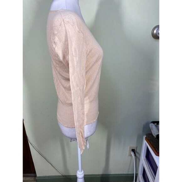 Winconia Juniors Sz X/LGE Peach 100% Combed Cotton Lightweight Sweater Preppy - Picture 6 of 8